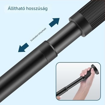 Rozsdamentes acélból készült teleszkópos függönyrúd, szerelés fúrás nélkül, ruhaszárító rúd, gardrób-támasztó rúd, hálószoba elválasztó rúd