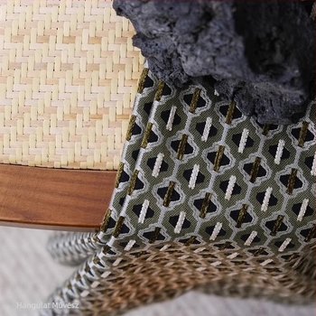 Francia stílusú antik geometriai függöny zöld chenille anyagból, a nappaliba és a hálószobába