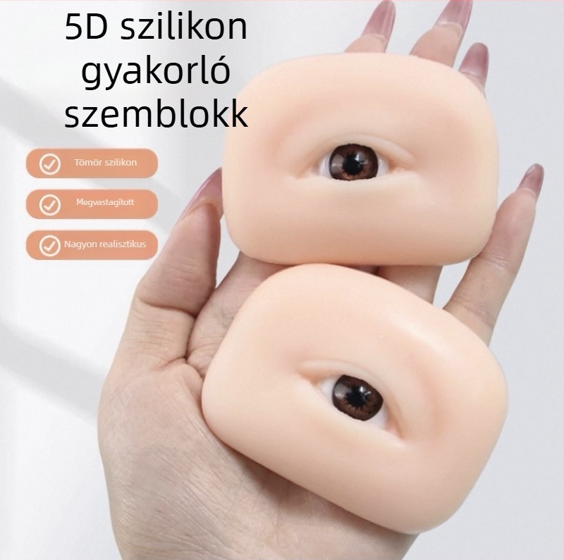 5D szilikon szem- és szemöldök gyakorló modul, puha szilikon bőrrel