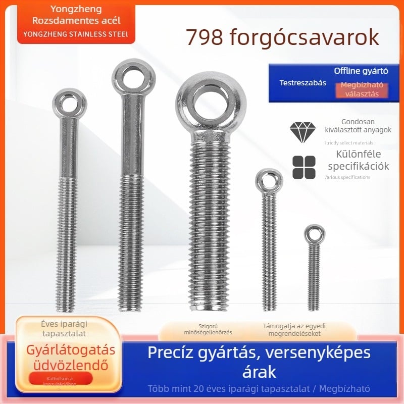 304 rozsdamentes acél összekötőcsavarok és csavarok furattal, ízületi csavarok és gömbfejű csavarok