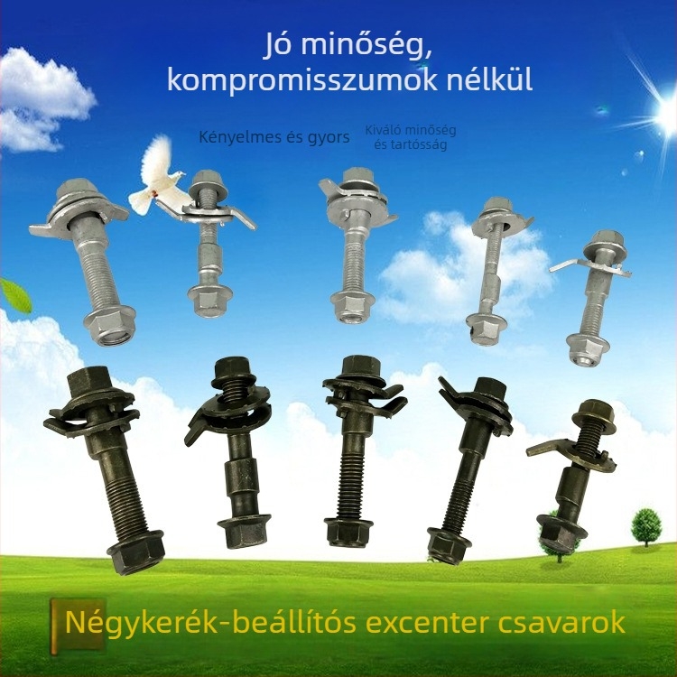 12.9-es osztályú négykerék-pozicionáló excentrikus csavarok, 10–17 mm, kiváló teljesítmény