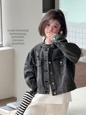 Tutu Little Elephant kislányoknak készült farmerdzseki gyöngyökkel és strasszokkal, vintage stílus, 2026 ősze (szülő-gyerek szett)