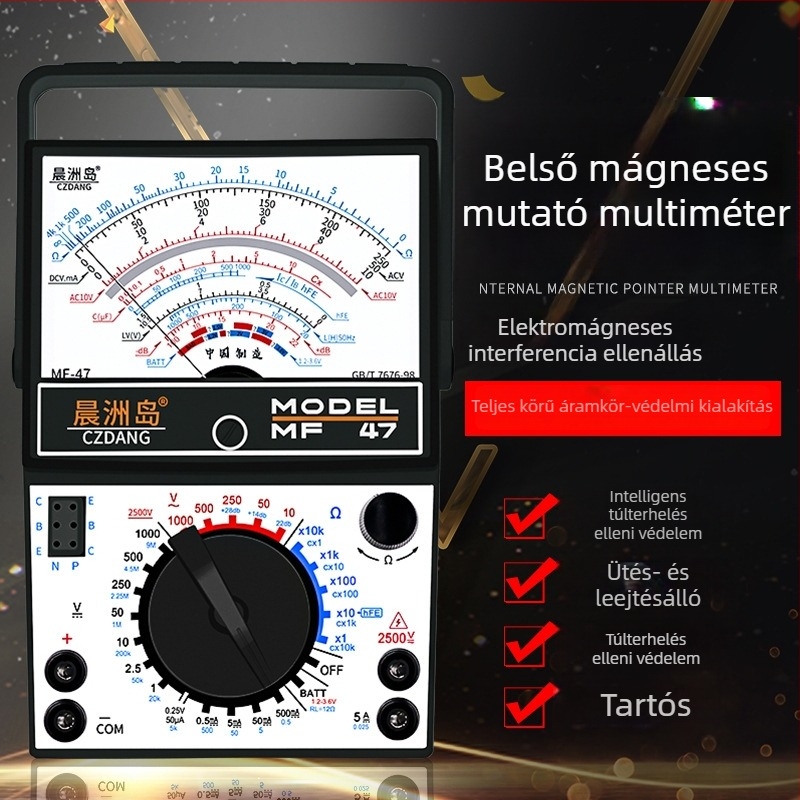 MF47A mutató multiméter, magas pontosságú mechanikus asztali készülék villanyszerelőknek