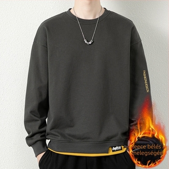 Férfi őszi-téli oversized pulóver, plusz méret, bő szabás, hosszú ujjú, mindennapi viselet