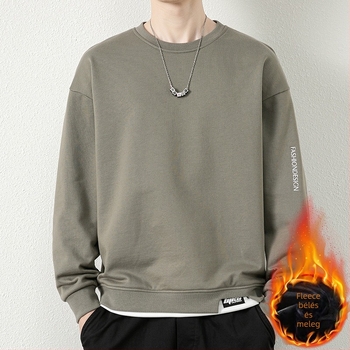 Férfi őszi-téli oversized pulóver, plusz méret, bő szabás, hosszú ujjú, mindennapi viselet