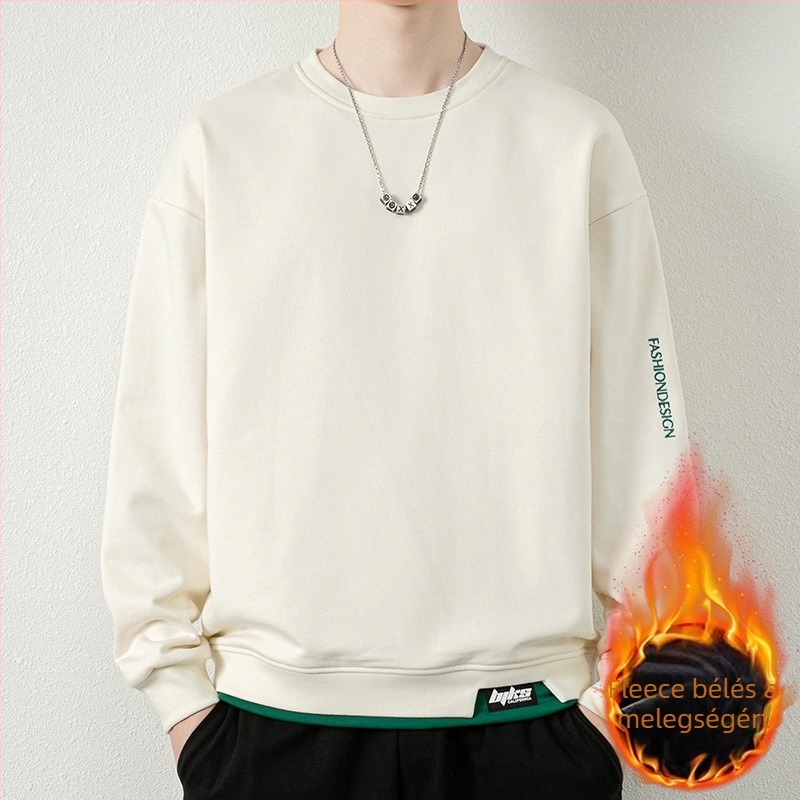 Férfi őszi-téli oversized pulóver, plusz méret, bő szabás, hosszú ujjú, mindennapi viselet