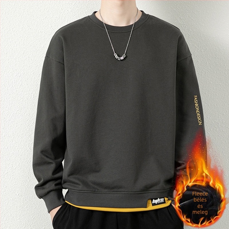 Férfi őszi-téli oversized pulóver, plusz méret, bő szabás, hosszú ujjú, mindennapi viselet