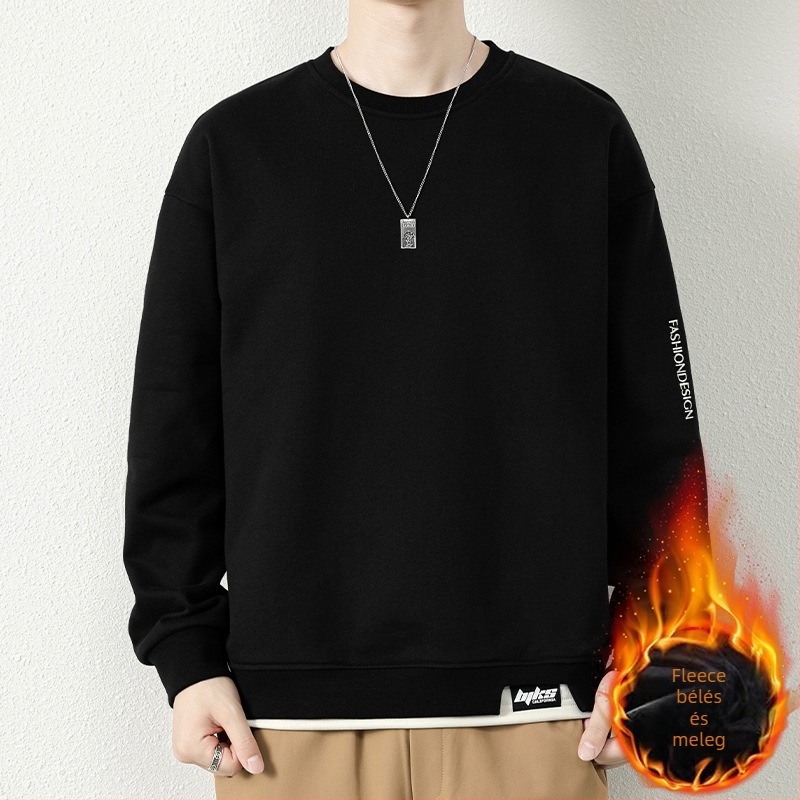 Férfi őszi-téli oversized pulóver, plusz méret, bő szabás, hosszú ujjú, mindennapi viselet