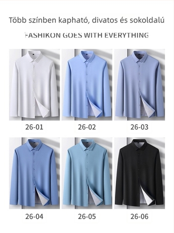 Modal anyagú ing fleece béléssel, vasalástmentes, téli meleg, üzleti-kényelmes