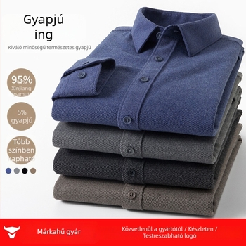 Férfi gyapjú-keverék hosszú ujjúing tavasz-őszi időszakra, üzleti casual stílus