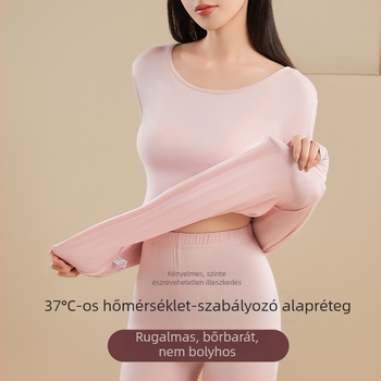 Női melegítő szett őszi–téli – kerek nyakú pulóver és nadrág, karcsúsított szabás, viszkóz alapréteg