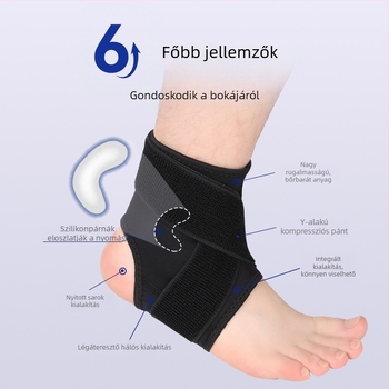 Légáteresztő bokaortézis a rándulások megelőzésére és felépülésére, kosárlabda és futball számára