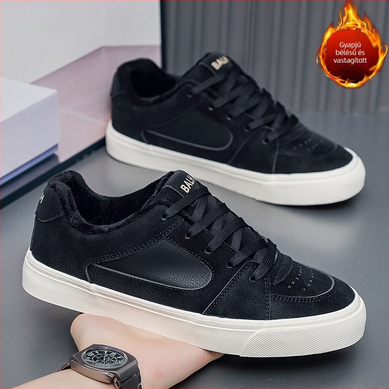 2025 téli velúr felső részű alacsony szárú uniszex casual sneaker pamut béléssel és gumitalppal