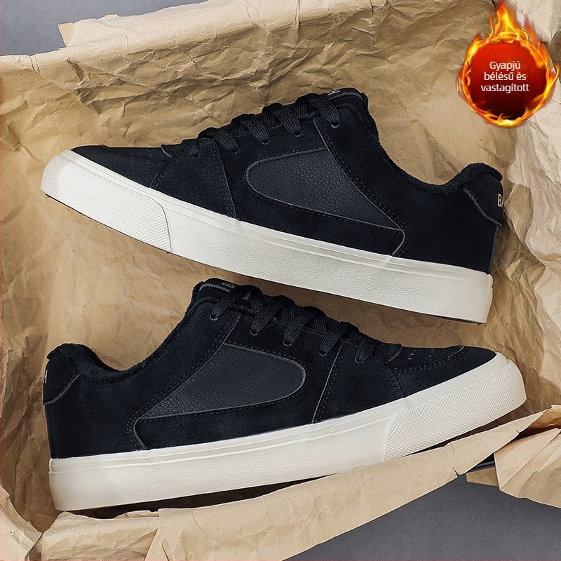 2025 téli velúr felső részű alacsony szárú uniszex casual sneaker pamut béléssel és gumitalppal