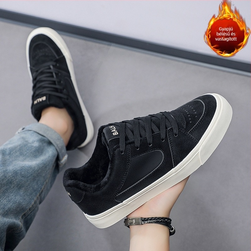 2025 téli velúr felső részű alacsony szárú uniszex casual sneaker pamut béléssel és gumitalppal