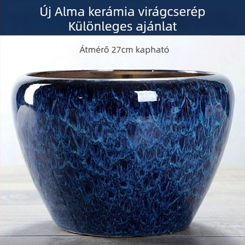 Lyukakkal perforált kerámiavirágcserép, nagy átmérőjű, beltéri kínai stílusú, pénzfa és orchidea számára, extra nagy