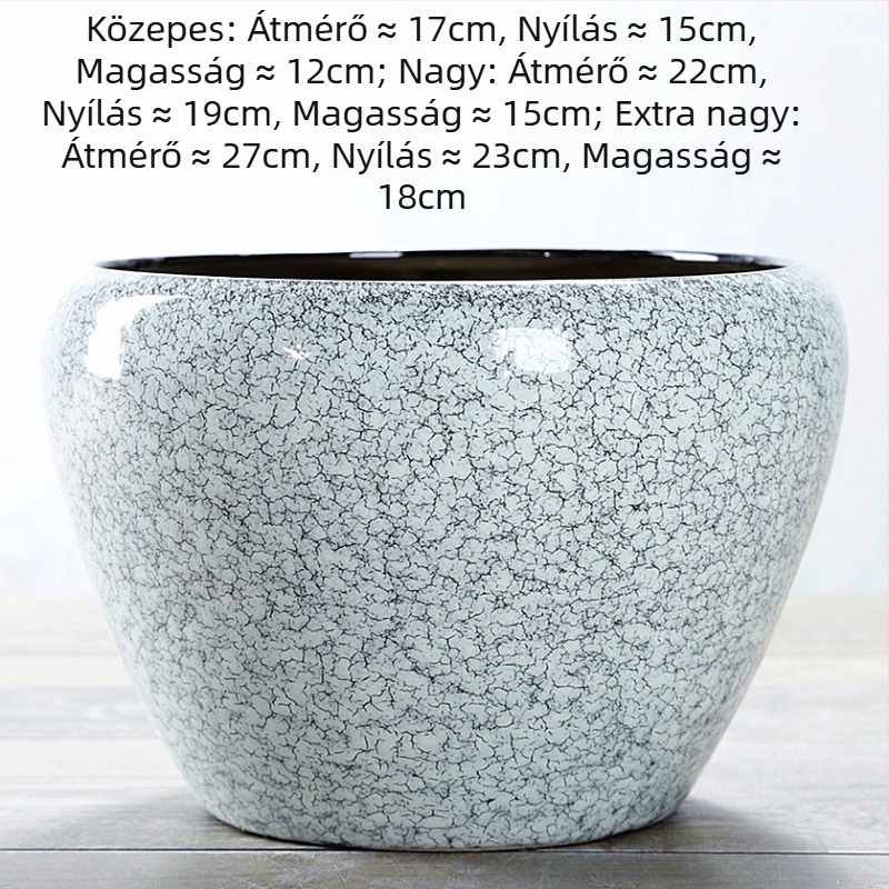Lyukakkal perforált kerámiavirágcserép, nagy átmérőjű, beltéri kínai stílusú, pénzfa és orchidea számára, extra nagy
