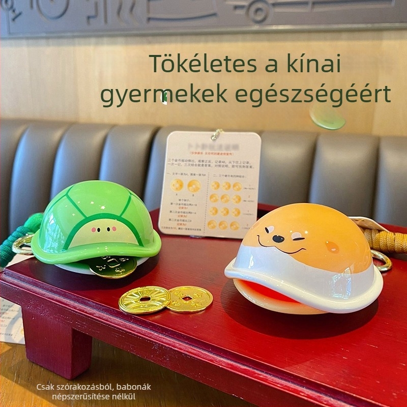 Pénztárca teknőc kulcstartó, rajzfilmszerű stílus, stresszoldó játék, táska kiegészítő