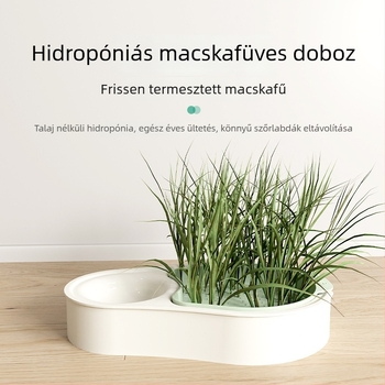 Macskafű készlet: talaj nélküli hidroponikus csíranövény-tálca macskáknak