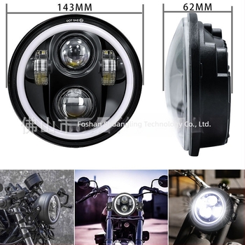 5,75 hüvelykes Wrangler LED fényszórók sárga és fehér Angel Eye gyűrűvel