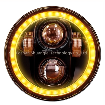 5,75 hüvelykes Wrangler LED fényszórók sárga és fehér Angel Eye gyűrűvel