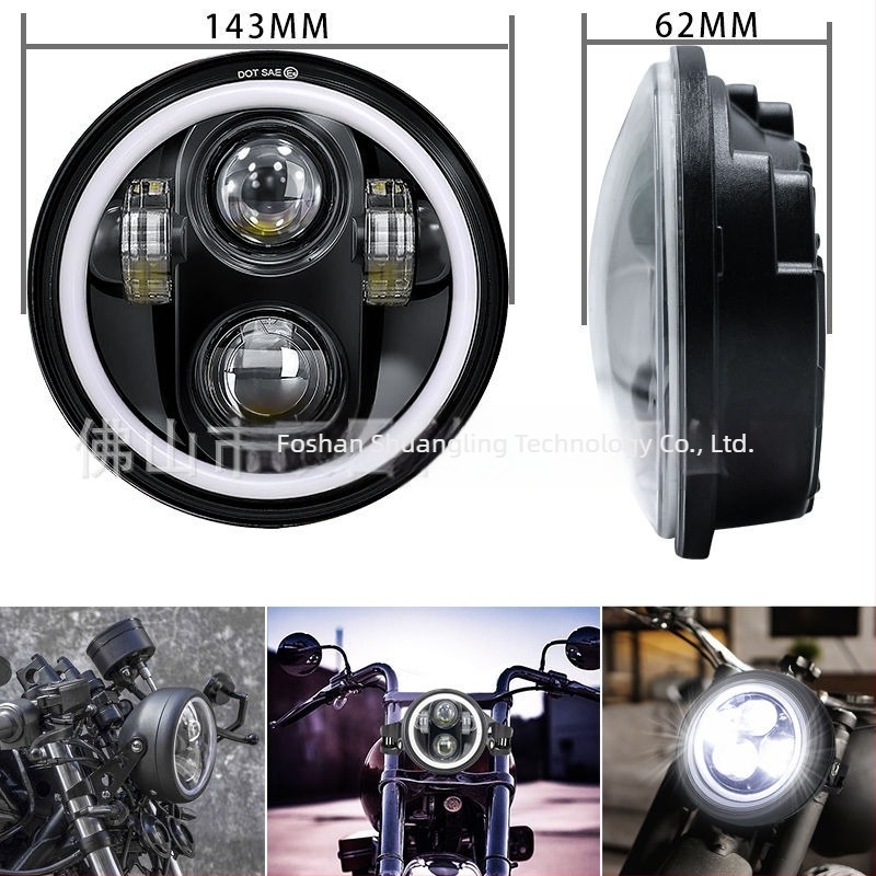 5,75 hüvelykes Wrangler LED fényszórók sárga és fehér Angel Eye gyűrűvel