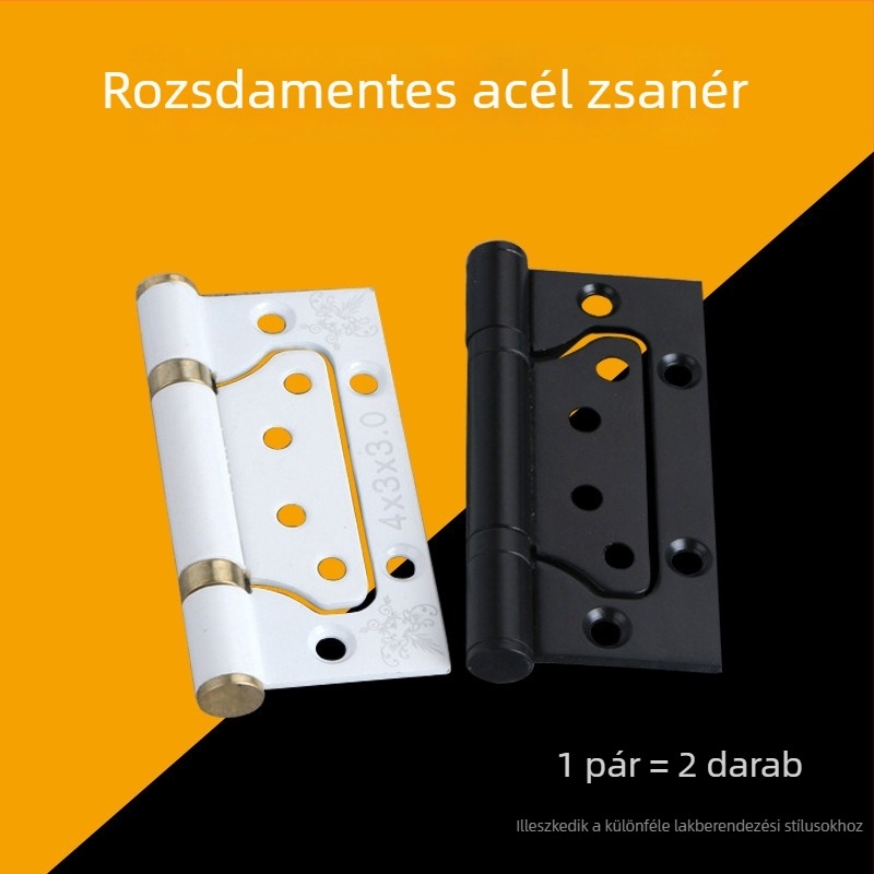 4 hüvelykes rozsdamentes acél ajtózsanér fafajtákhoz horony nélküli dizájn elefántcsontfehér megerősített