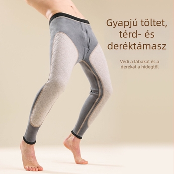 Férfi fleece-béléses termo nadrág térdvédővel, belső alaprétegű, háromrétegű téli meleghez