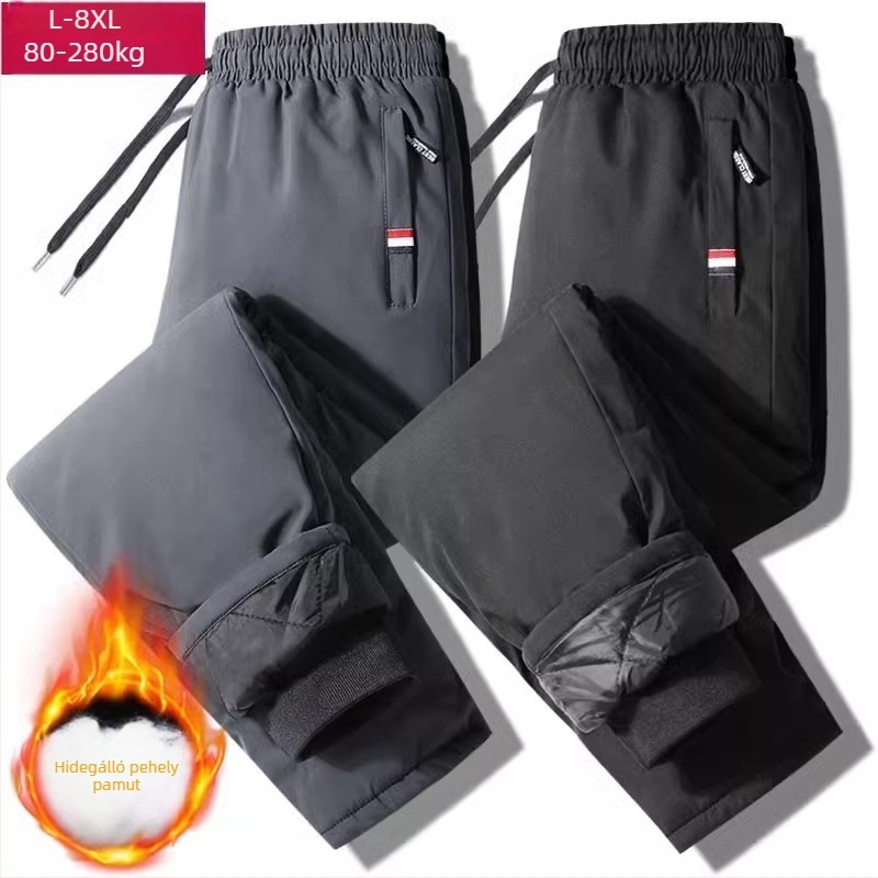 Férfi téli nadrág fleecével bélelt, lazább szabás, szélvédett, meleg, sportos-casual viselet