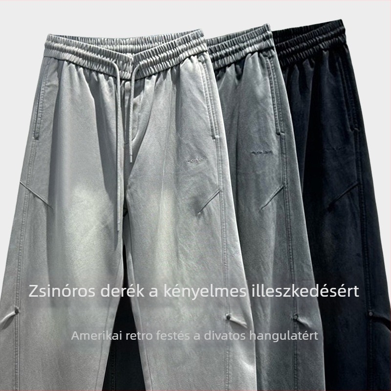 Férfi téli széleslábú nadrág fleece béléssel