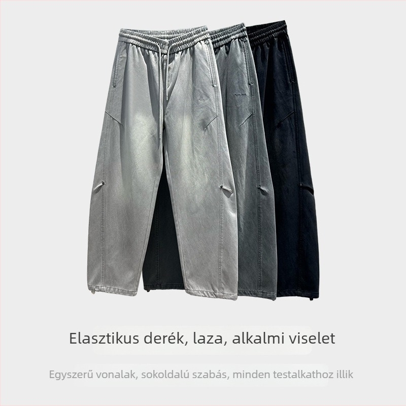 Férfi téli széleslábú nadrág fleece béléssel