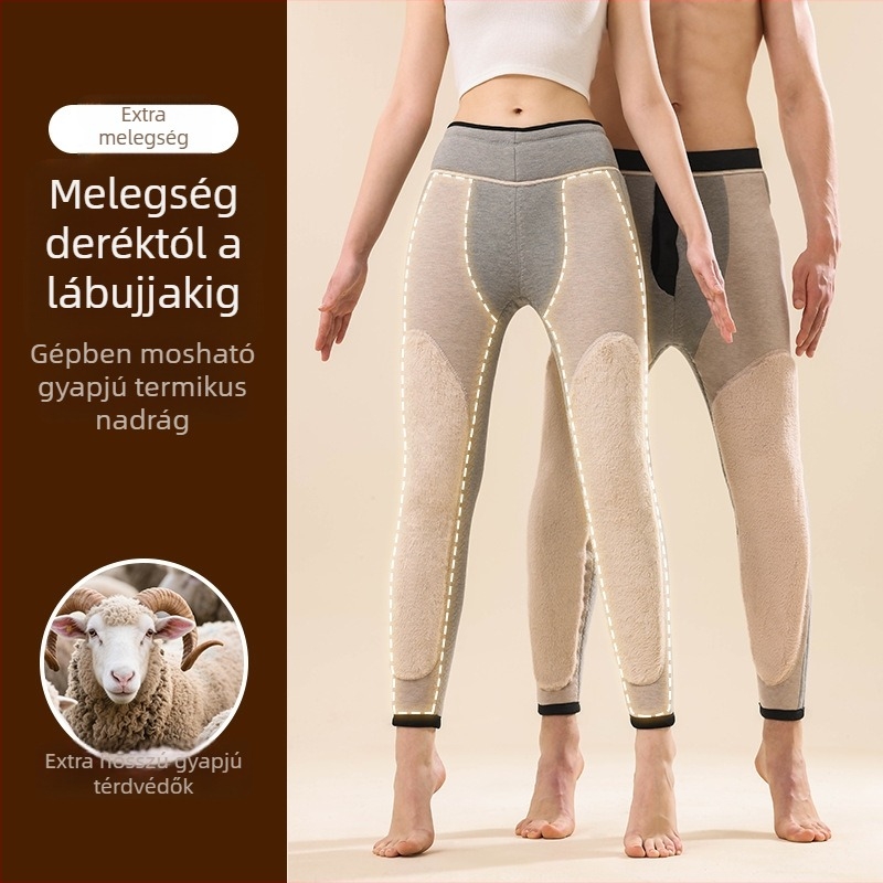 Uniszex gyapjú nadrág kettős térdvédővel, 100% gyapjú béléssel, vastag és meleg