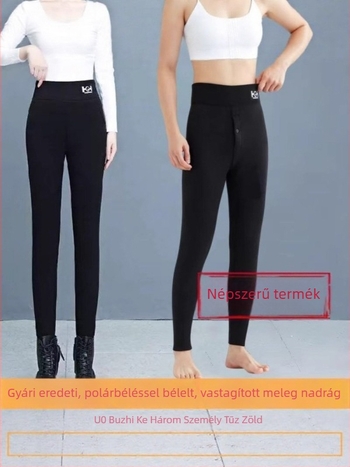 Uniszex meleg leggings, magas derékú, őszi-téli viselet