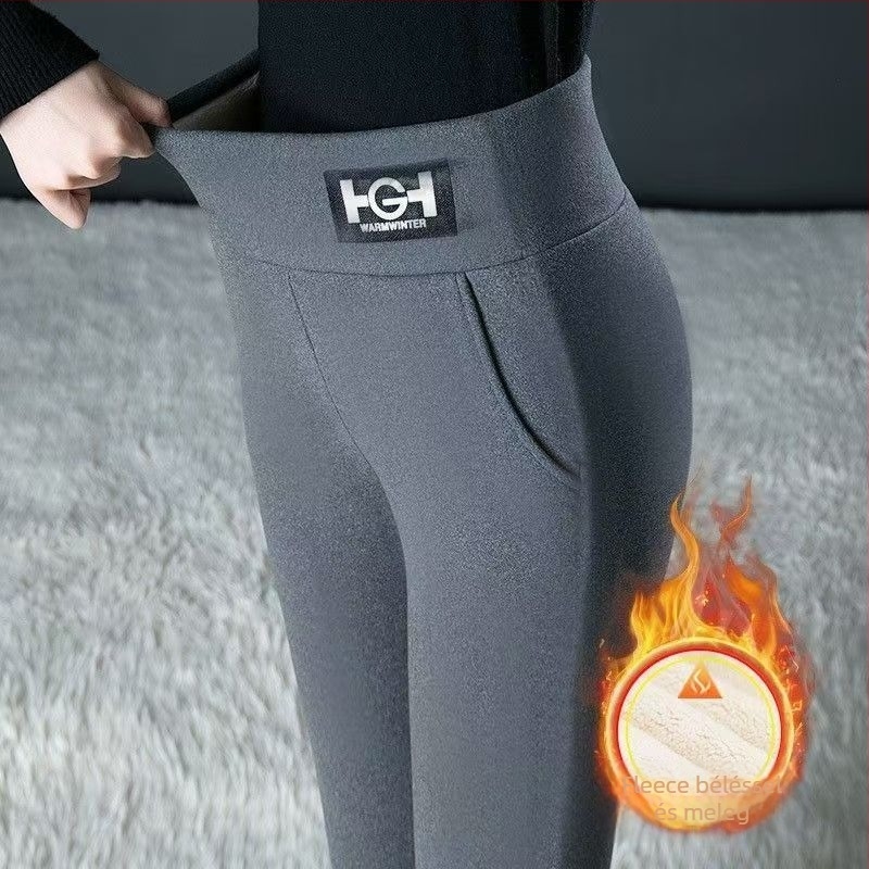Uniszex meleg leggings, magas derékú, őszi-téli viselet