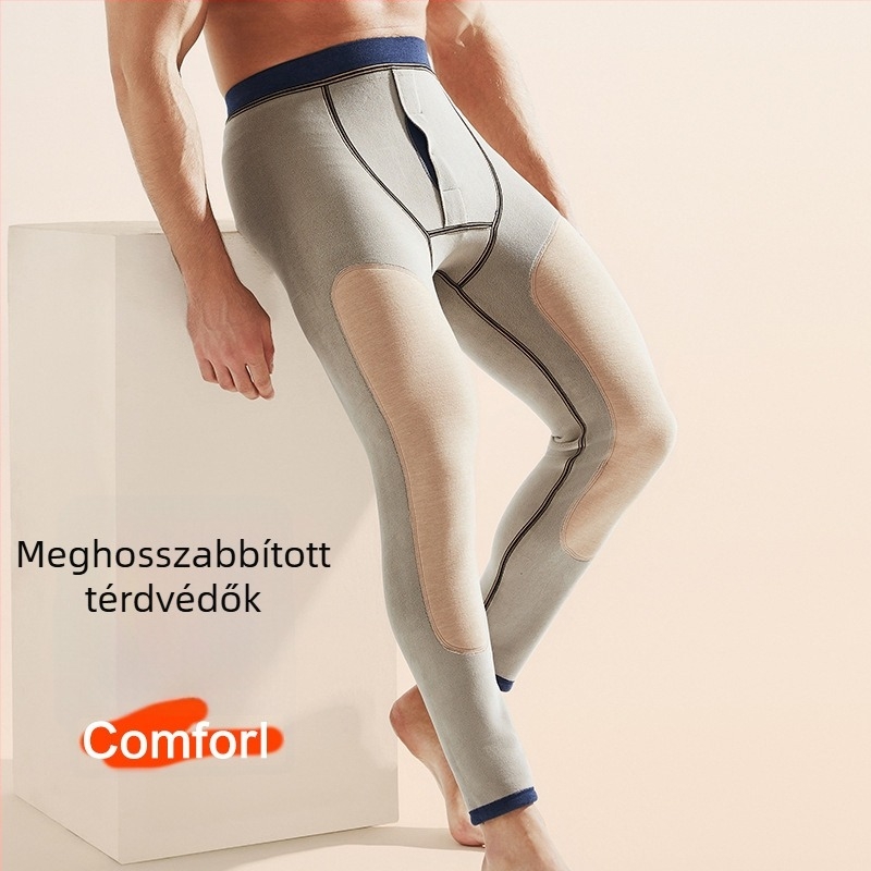 Férfi téli thermal nadrág belső viseletre, vastag fleece-bélés, gyapjú alapú bélés, plusz méret