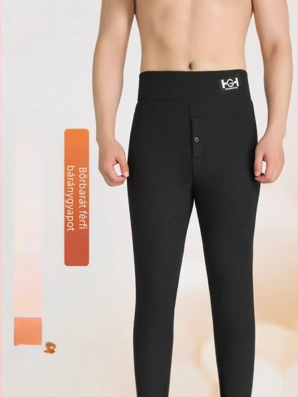 Uniszex vastag bélésű melegítő leggings, őszi-téli, magas derék, karcsúsító hatás, nagy méretek