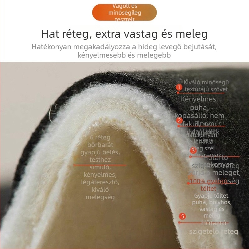 Férfiaknak gyapjú termo nadrág, vastag bélelt, térdvédős, téli alapréteg