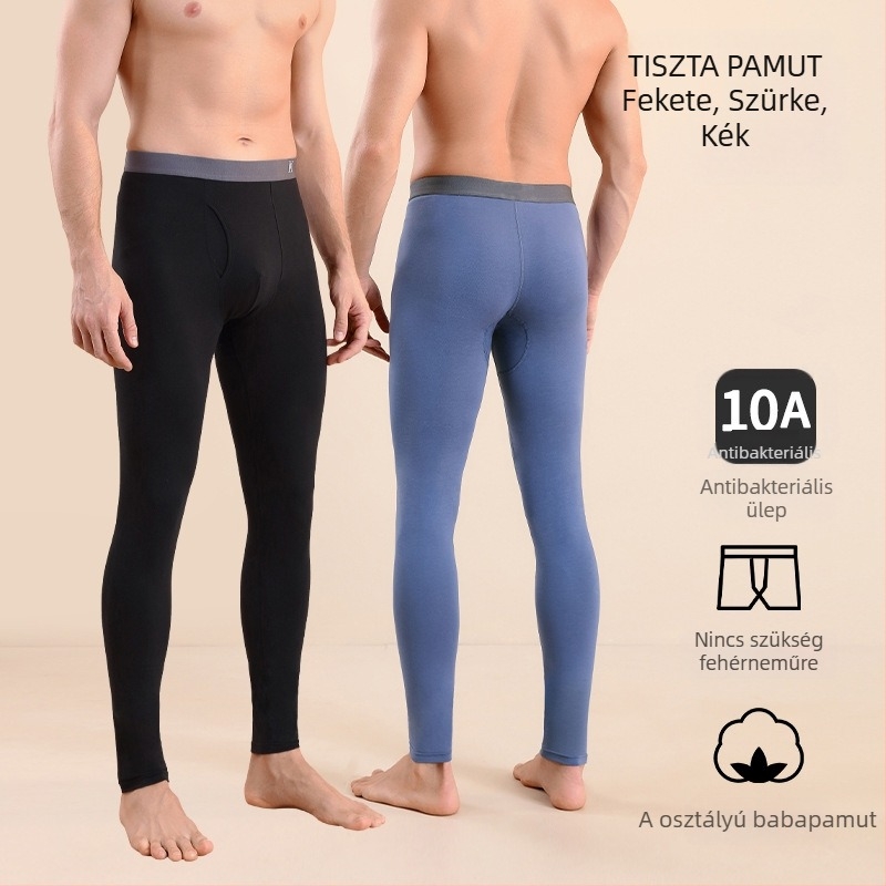 Férfi pamut melegítő nadrág, őszi–téli szezonra, vékony, karcsú fazon, alapréteg