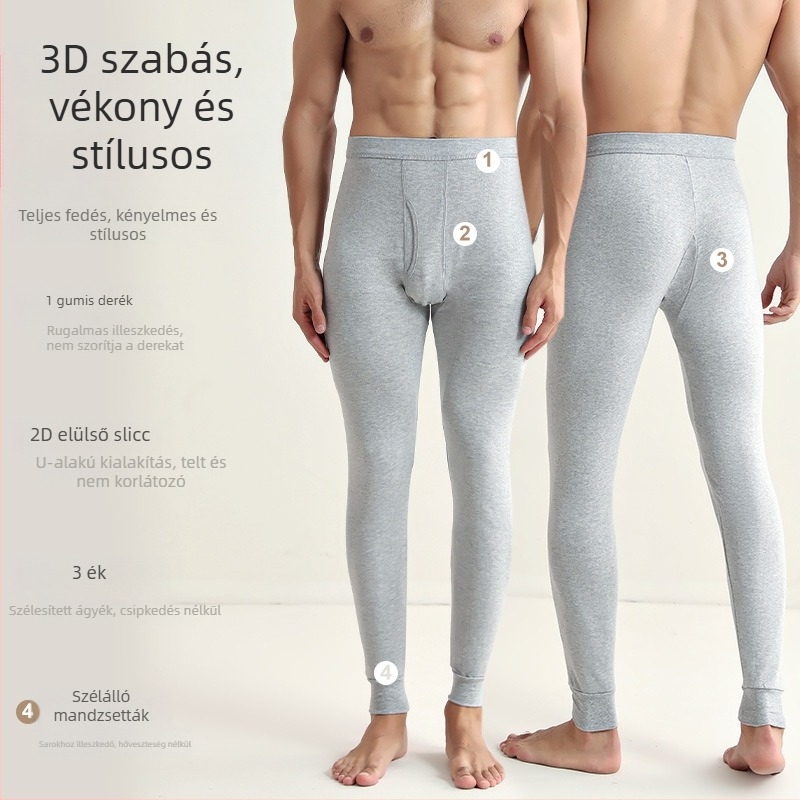 Arctic Velvet férfi 100% pamut termosz alsó nadrág, vékony, slim fit, varrás nélküli, meleg őszi-téli időkre