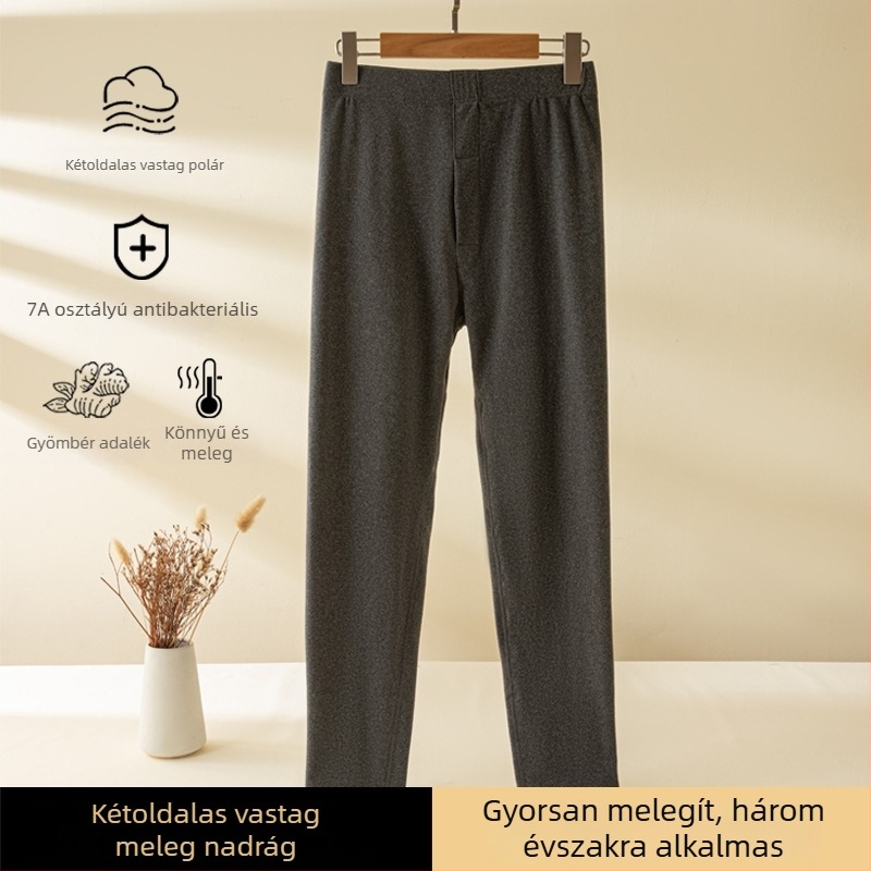 Antibakteriális férfi melegítő nadrág fleece béléssel, középmagas derék, vastag, nagy rugalmasság, testhez álló szabás.