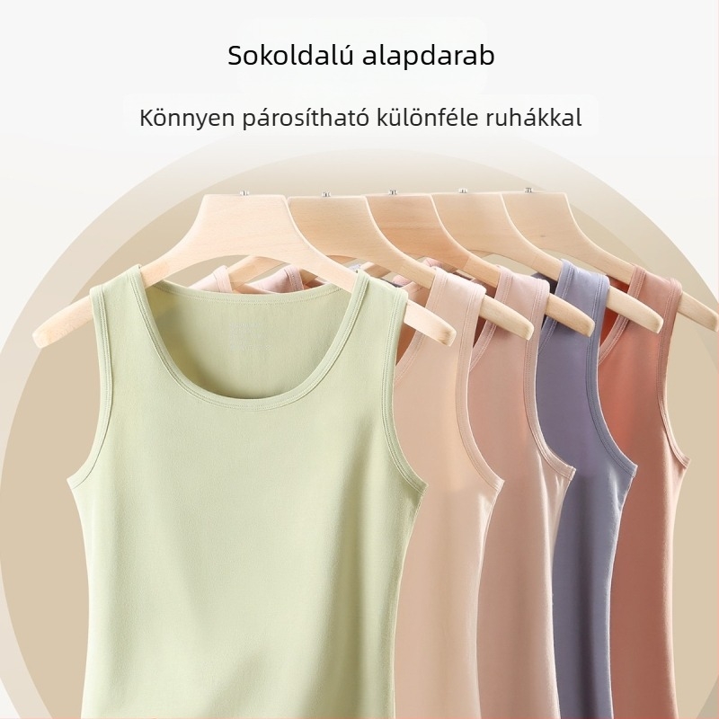 Női 100% pamut termikus mellény, ősz–téli belső réteg, vastag alapréteg, viselhető külsőként