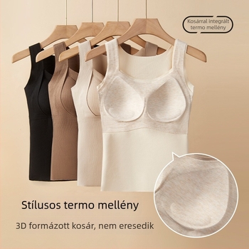 Női őszi–téli meleg mellény német bársony gyapjú-selyem keverékkel, fleece béléssel, vast, beépített melltámasz