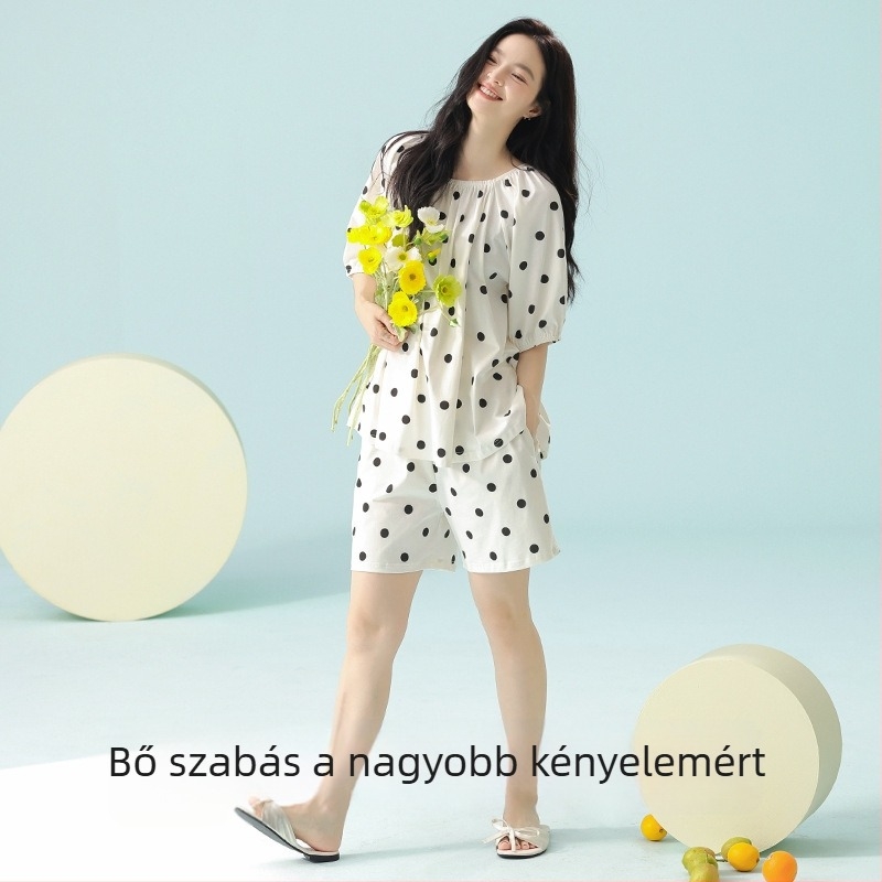 Antibakteriális pamut női hálóruha, A osztályú, nyár, rövid ujjú, hosszú fazon, otthoni viselet, plusz méret