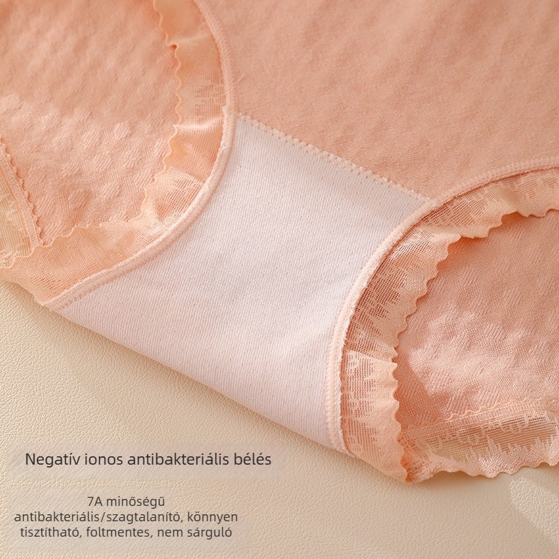 Női varrás nélküli pamut-keverék alsóneműk, magas elasztikájú középtalppal, hasi kontrollhoz, antibakteriális, lélegző, nem szorít, háromszög fazonú