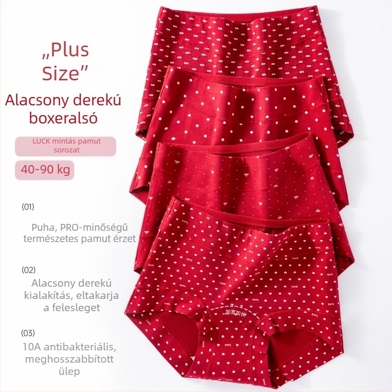 Légáteresztő női pamut alsó, antibakteriális, piros, 10A, a csillagjegyed évére