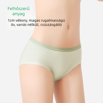 Női pamut alsónemű, antibakteriális intimzóna, varrás nélküli, középmagas derék, egyszínű, nem szorít