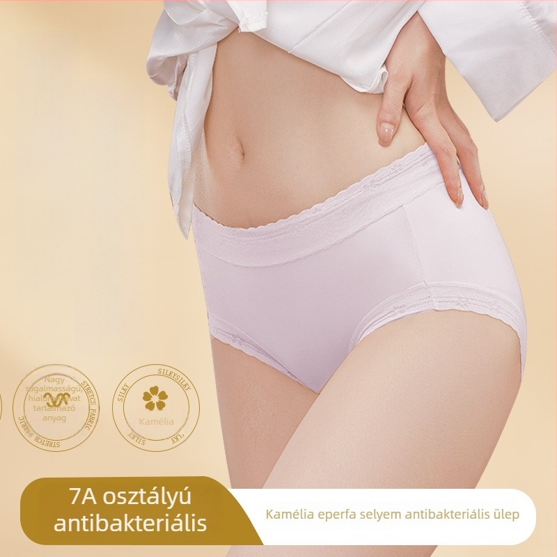 Lányoknak: középmagas derekú, lélegző, antibakteriális nylon anyagú alsónemű, 7A, nagy méret