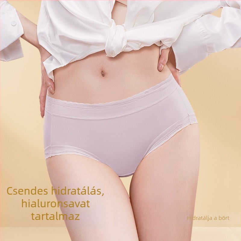 Lányoknak: középmagas derekú, lélegző, antibakteriális nylon anyagú alsónemű, 7A, nagy méret