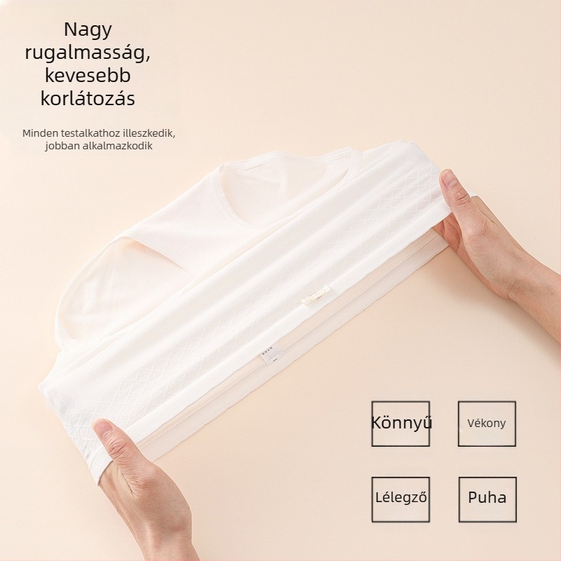 Női nude színű pamut antibakteriális varrás nélküli középmagas derekú, légáteresztő háromszög alakú bugyi, 2025-ös modell