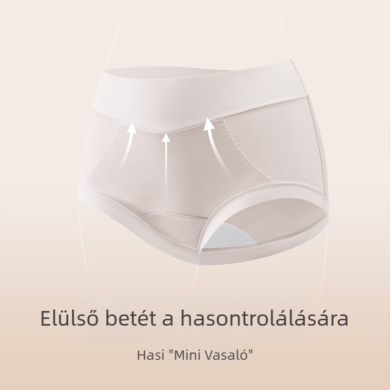 Női pamut magas derekú alsónemű, antibakteriális intimzóna, lélegző, kényelmes, egyszínű